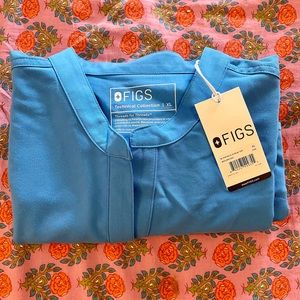 Figs Capri Blue Rafaela Scrub Top